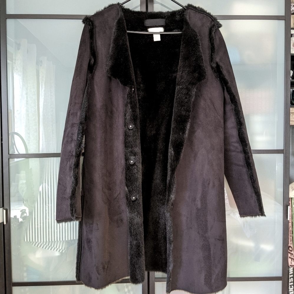 H&M Black Teddy Jacket